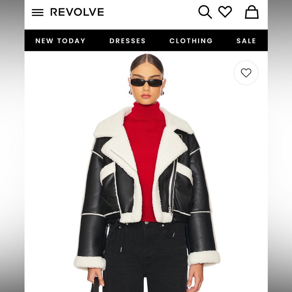 Revolve Blank NYC Black and White Shearling Jacket